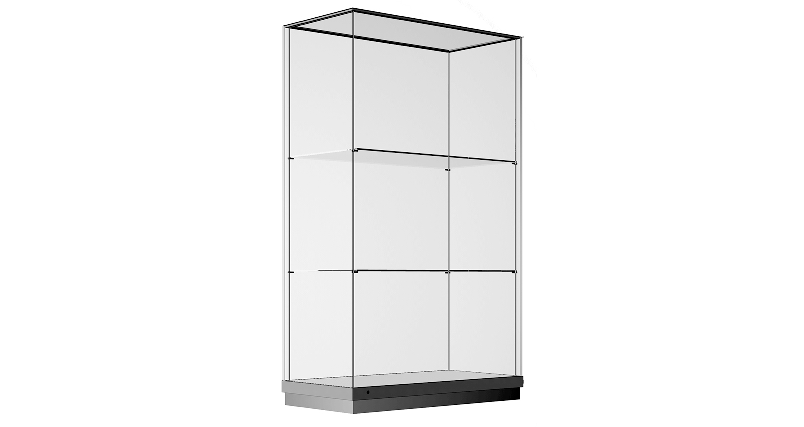 Hochvitrine H11 mit abgehängten Tablaren