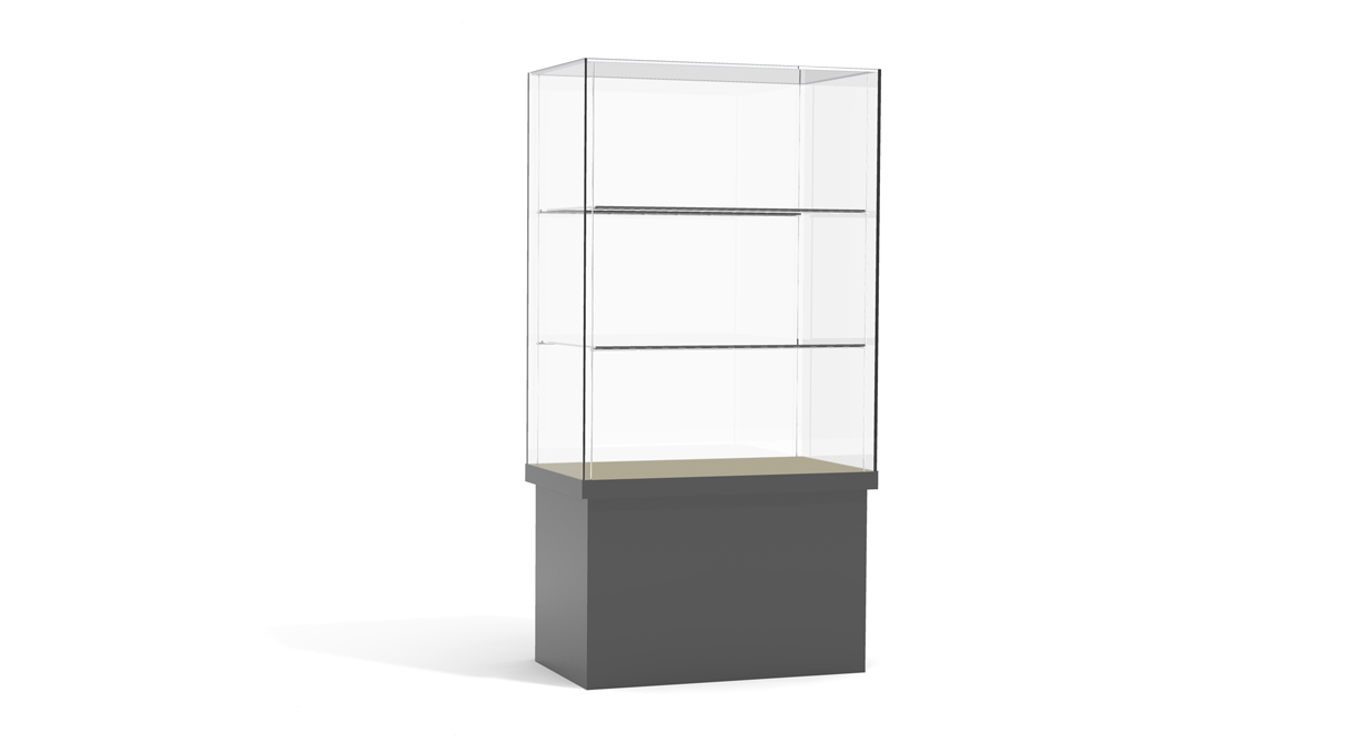 Hochvitrine H13 mit abgehängten Tablaren