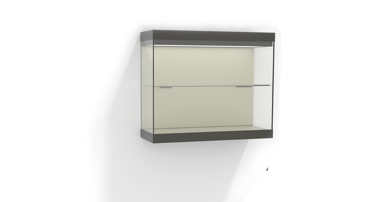 Wandvitrine W52 mit Tablar und Lichtkasten